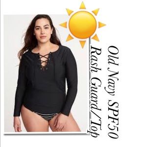 OLD NAVY 3X LACE UP RASH GUARD SPF50